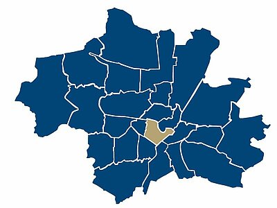 Lage des Stadtteils Isarvorstadt in München