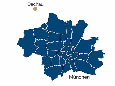 Stadtteil-Karte von der Kreisstadt Dachau
