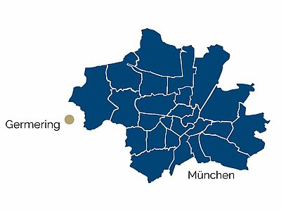Stadtteil-Karte von Germering, Aubing, Lochhausen und Umgebung