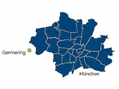 Stadtteil-Karte von Germering, Aubing, Lochhausen und Umgebung Stadtteil-Karte von Germering, Aubing, Lochhausen und Umgebung
