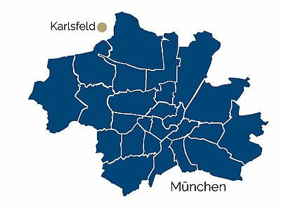 Stadtteil-Karte von Karlsfeld Stadtteil-Karte von Karlsfeld