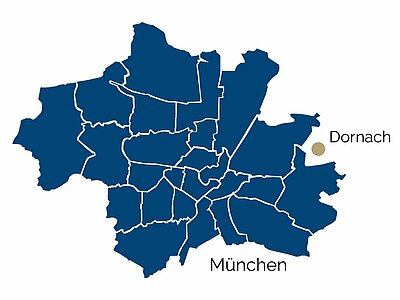 Stadtteil-Karte von Dornach und Umgebung