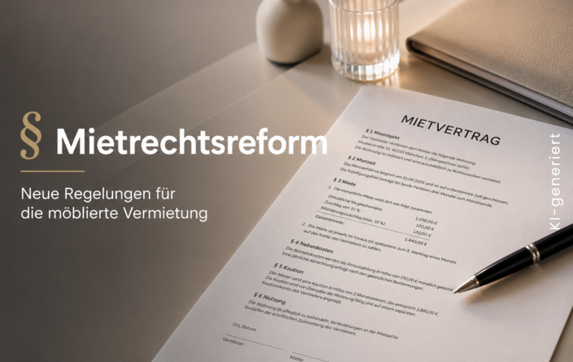 Mietvertrag für eine möblierte Wohnung in München mit Möblierungszuschlag auf einem Schreibtisch