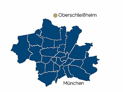 Stadtteil-Karte von Oberschleißheim und Umgebung
