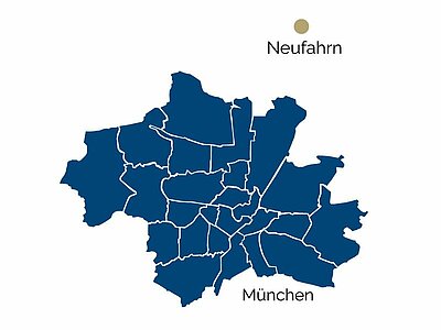 Stadtteil-Karte von Neufahrn bei Freising und Umgebung