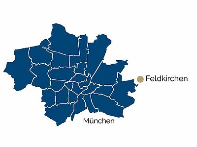 Stadtteil-Karte von Feldkirchen und Umgebung