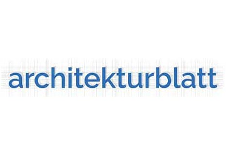 Zu sehen ist das blaue Logo von architekturblatt