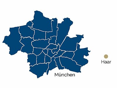 Stadtteil-Karte von Haar, Trudering und Umgebung