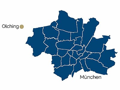 Stadtteil-Karte von Olching Stadtteil-Karte von Olching