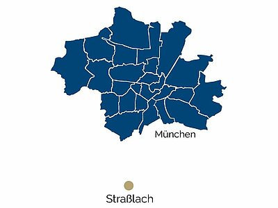 Stadtteil-Karte von Straßlach und Umgebung