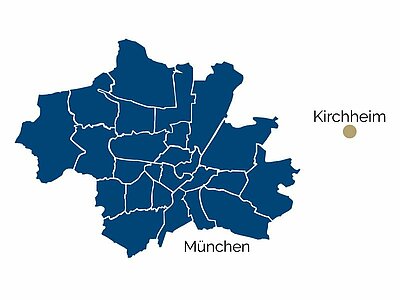 Stadtteil-Karte von Kirchheim und Umgebung Stadtteil-Karte von Kirchheim und Umgebung