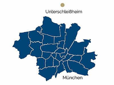 Stadtteil-Karte von Unterschleißheim