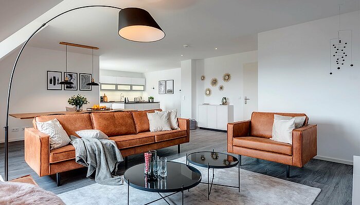 Eingerichtetes Wohnzimmer