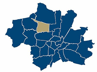 Lage des Stadtteils Moosach in München