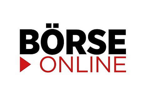 Zu sehen ist das schwarz-rote Logo der Börse Online