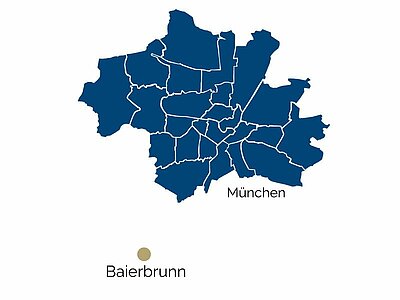 Stadtteil-Karte von Baierbrunn und Umgebung