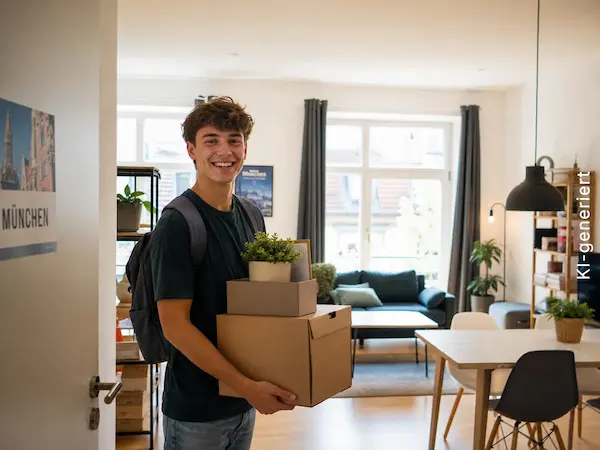 Studenten und Praktikanten in einer möblierten WG