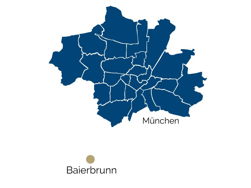 Stadtteil-Karte von Baierbrunn und Umgebung