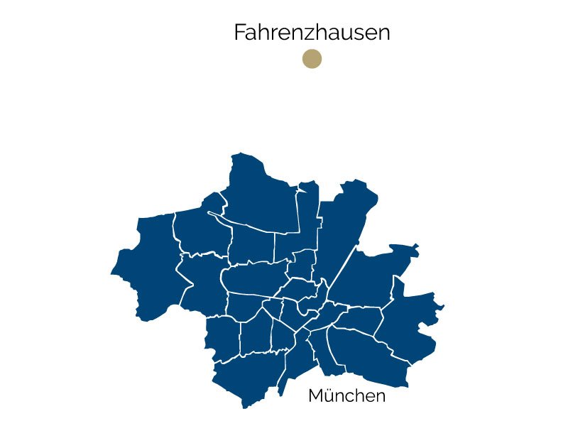 title="Stadtteil-Karte von Fahrenzhausen nahe Eching" Stadtteil-Karte von Fahrenzhausen nahe Eching