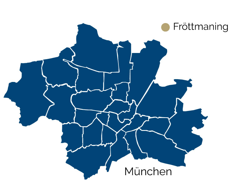 Stadtteil-Karte von Fröttmaning in Freimann und Umgebung