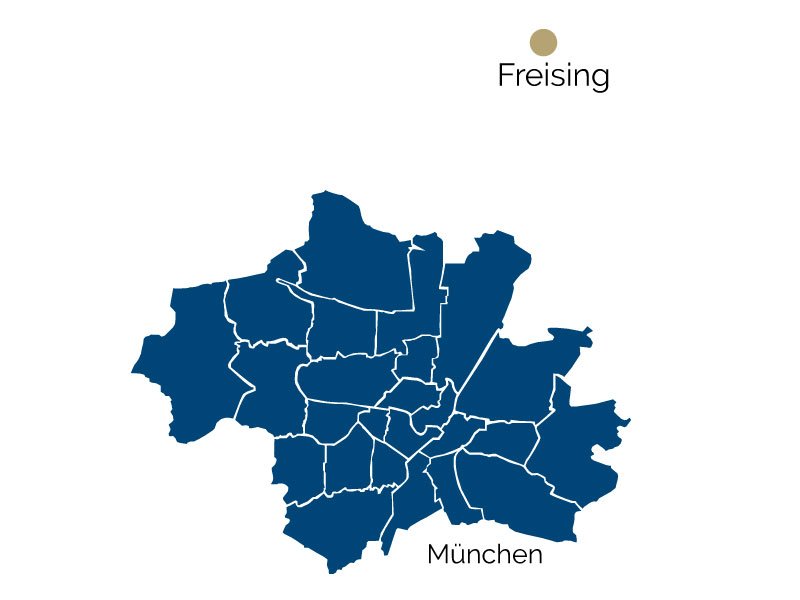 Karte von der Umgebung Freising