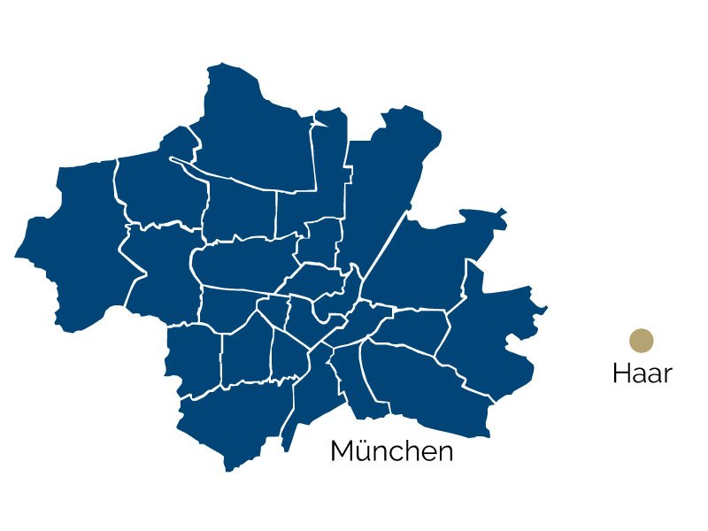 Stadtteil-Karte von Haar, Trudering und Umgebung