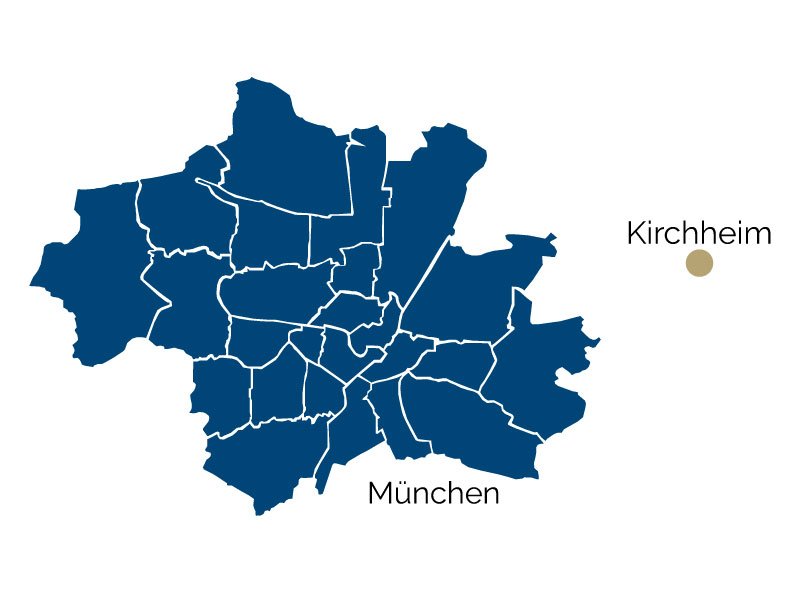 Stadtteil-Karte von Kirchheim und Umgebung