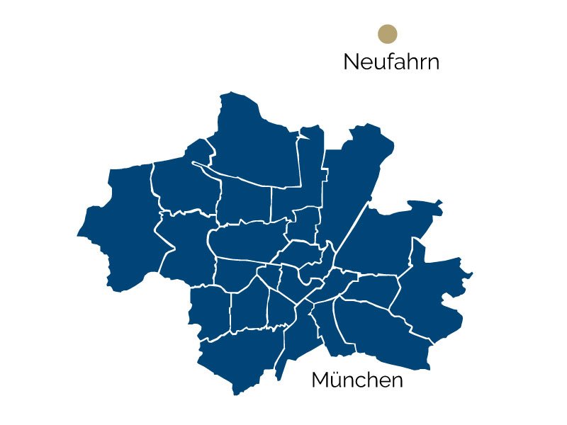 Stadtteil-Karte von Neufahrn bei Freising und Umgebung