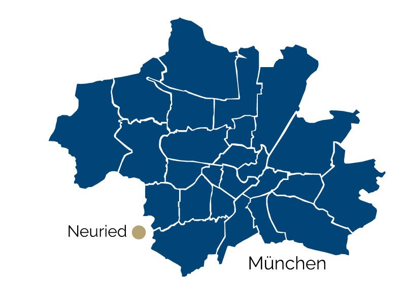 Stadtteil-Karte von Neuried und Umgebung