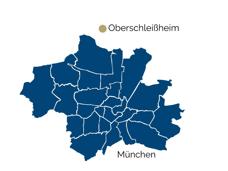 Stadtteil-Karte von Oberschleißheim und Umgebung