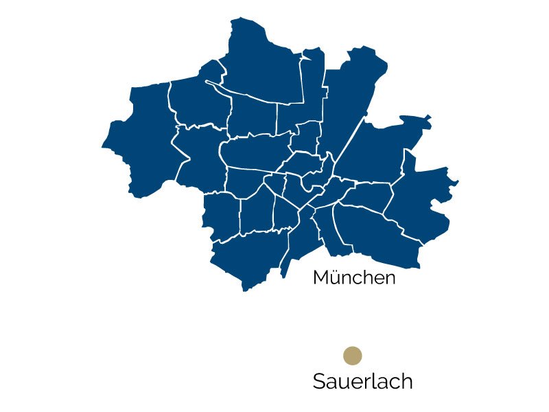Stadtteil-Karte von Sauerlach und Umgebung