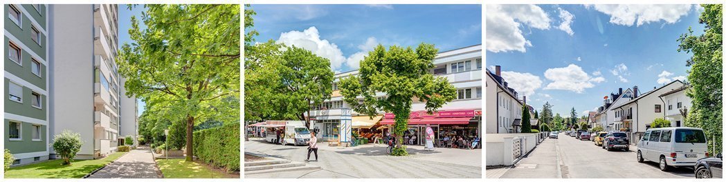 Foto vom Wohnviertel Fürstenried mit Wohnanlagen für Wohnen auf Zeit