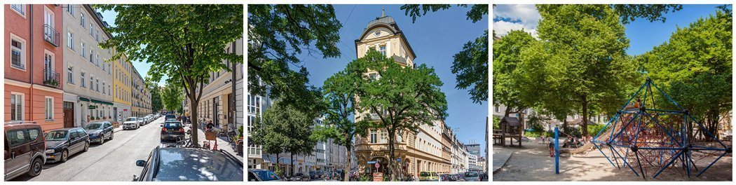 Fotos der Häuser und Umgebung im Glockenbachviertel