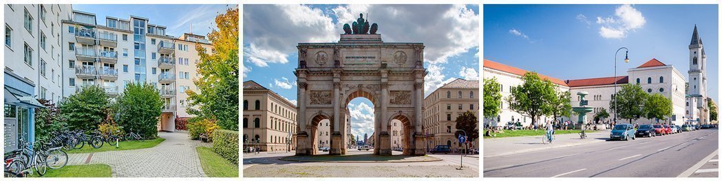 Fotos der Sehenswürdigkeiten und Umgebung im Stadtteil Maxvorstadt Fotos der Sehenswürdigkeiten und Umgebung im Stadtteil München-Maxvorstadt